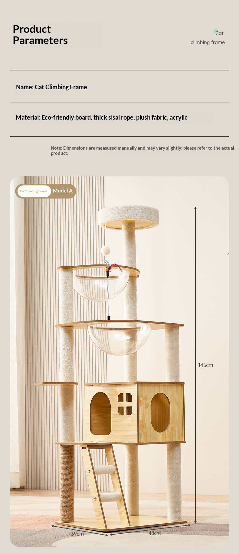 Cat Tree With Integrated Cat Bed detail photo 7