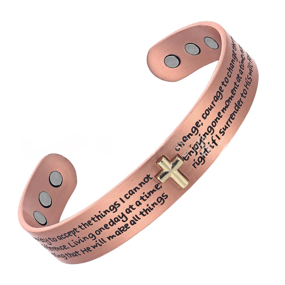 Customized Bible Letter Men's Red Copper Bracelet