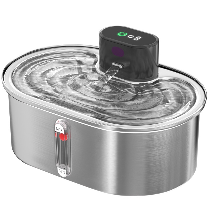 Pet Water Fountain, Stainless Steel, Smart Charging Model