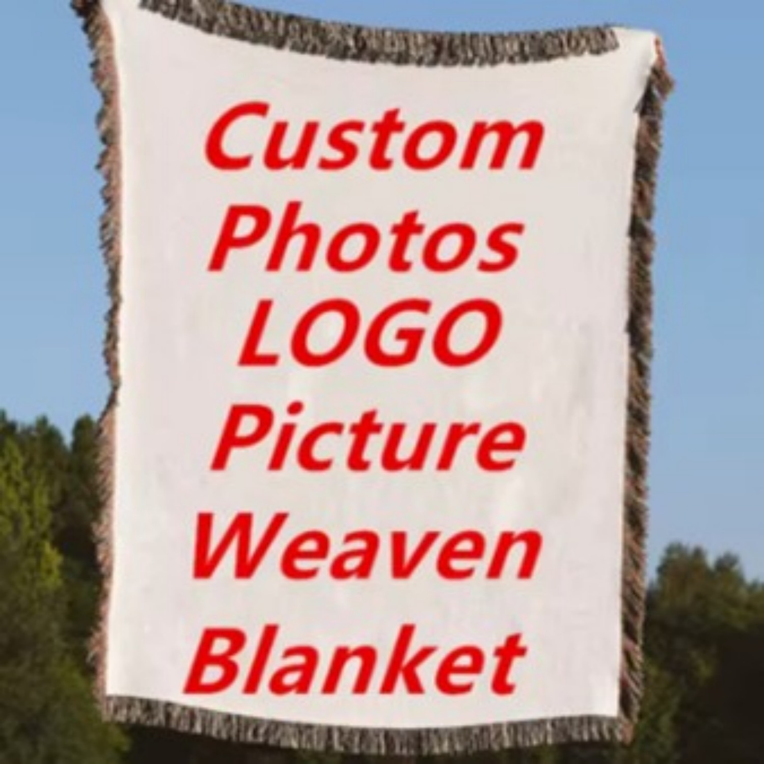Digital-print Tassel Camping Sofa Throw Blanket