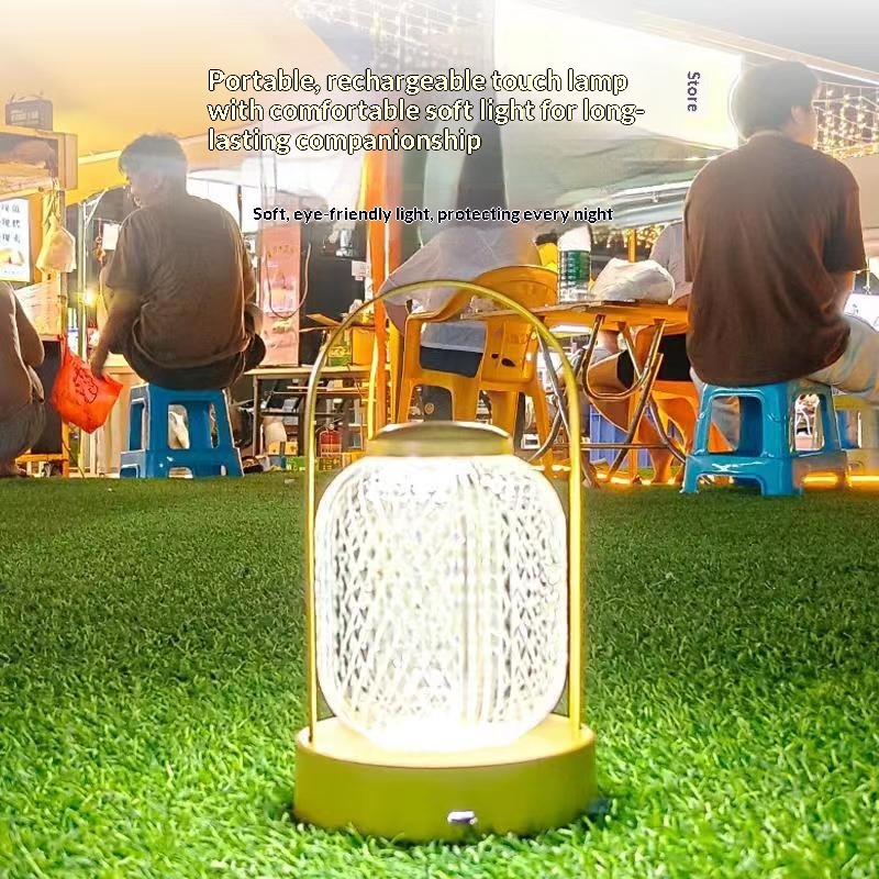 Portable Table Lamp Wireless Charging, Outdoor Camping Light Head Touch White