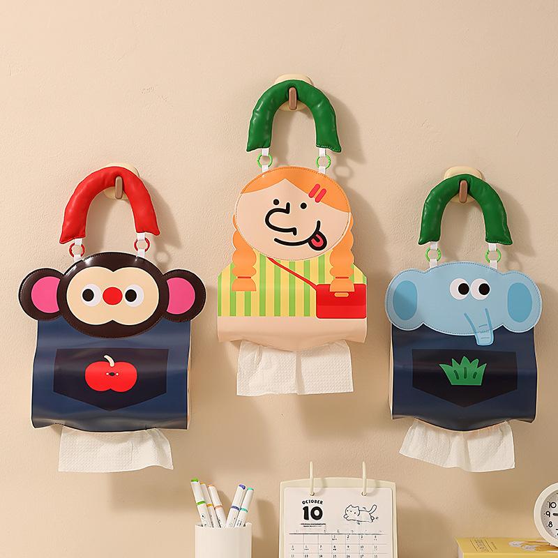Cute Cartoon-style Hanging Tissue Box For Dorms And Bathrooms