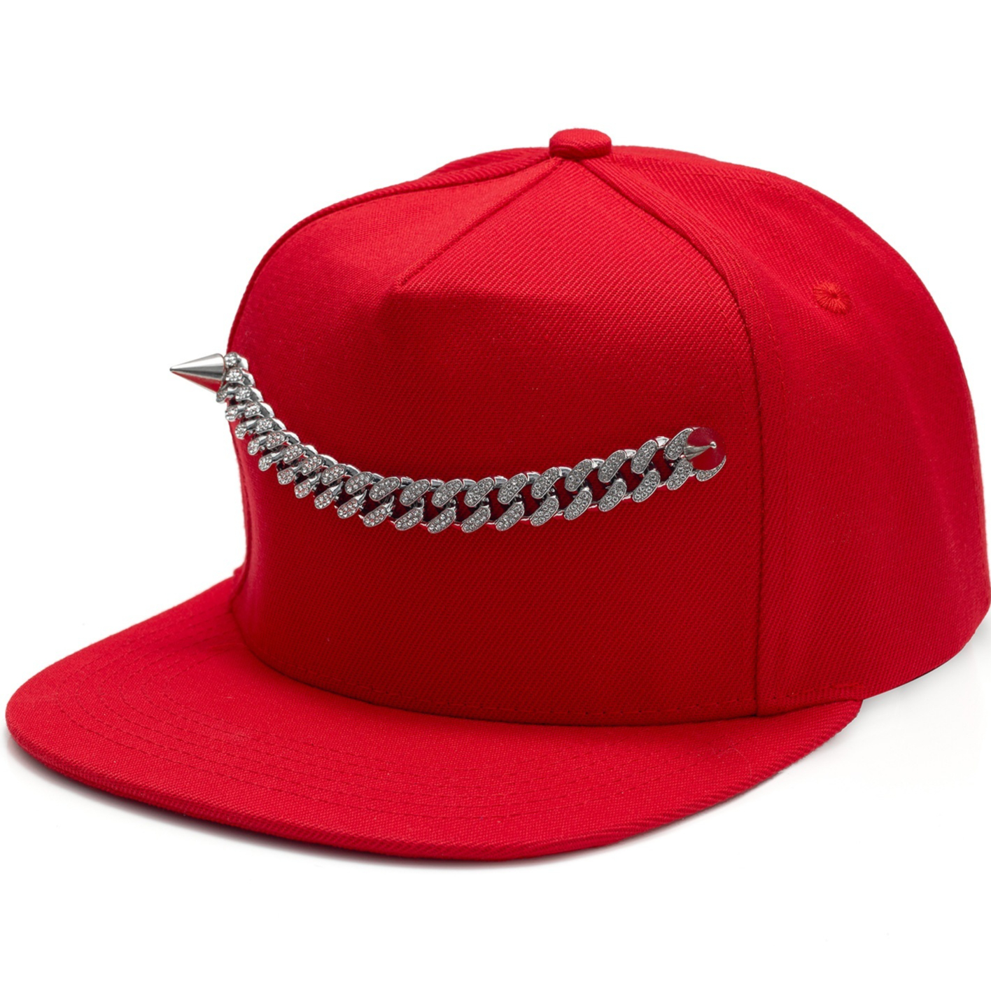 Women's Rivet Cuban Chain Hip-hop Hat Black