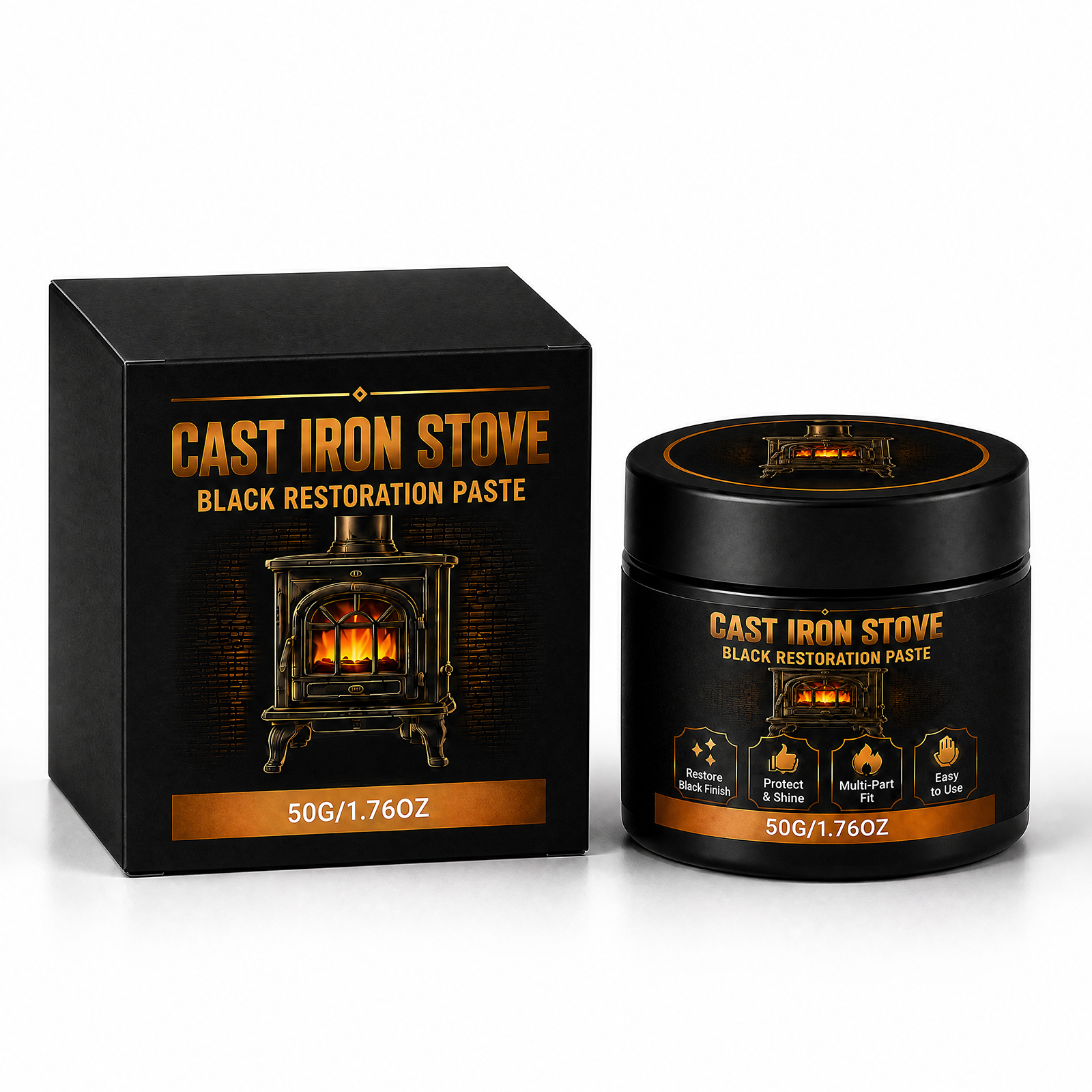 Cast Iron Stove Black Restoration Paste