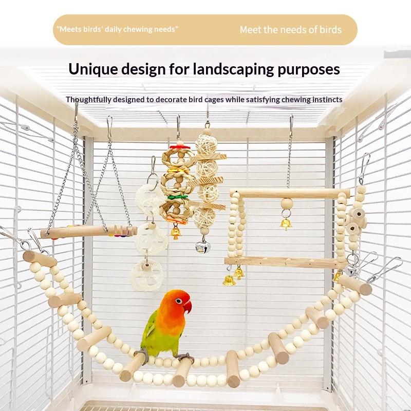 Parrot Toy Set Natural Wood Color — image 1