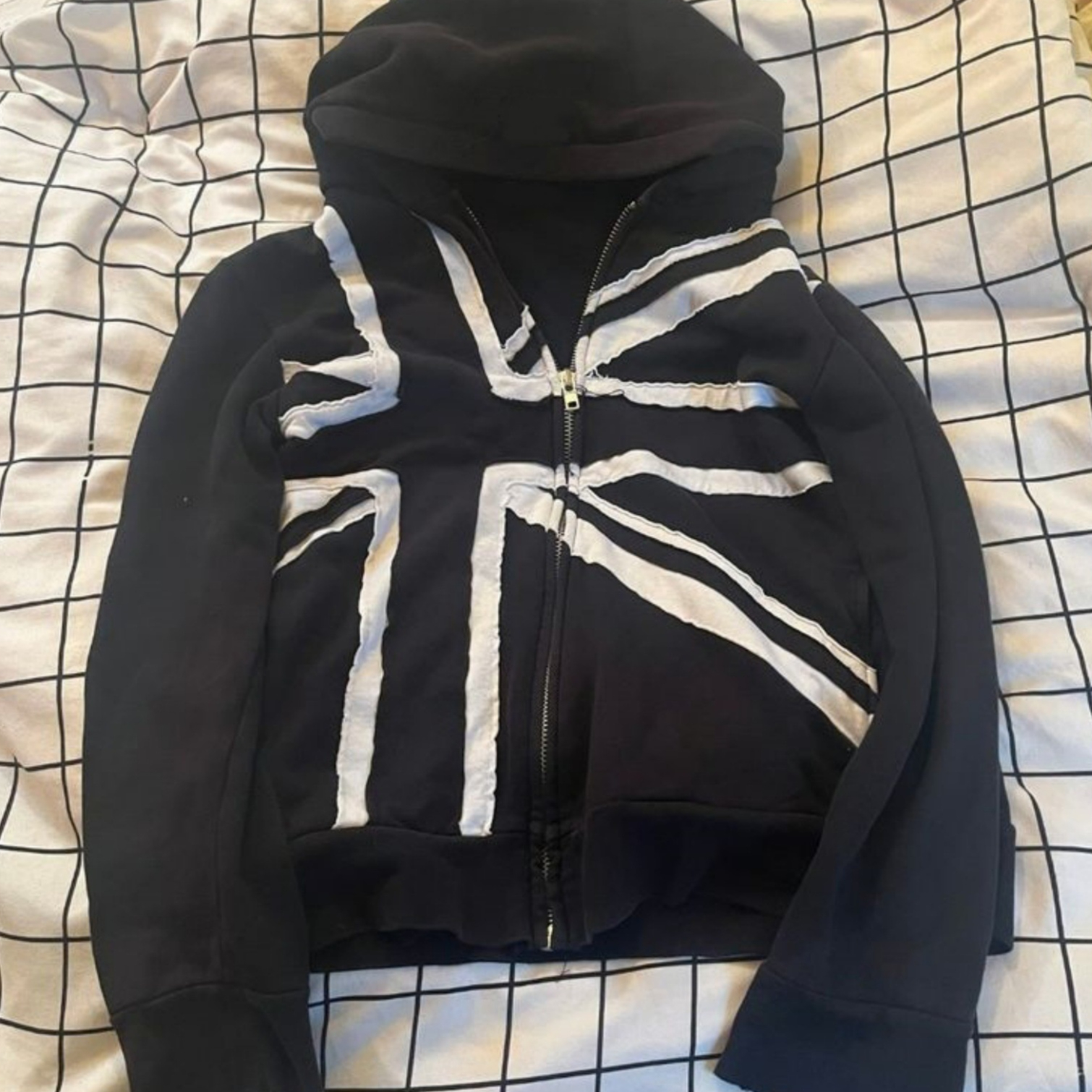 Long-sleeve Pullover Zip-up Printed Hoodie Punk Dark Streetwear Hip-hop Style