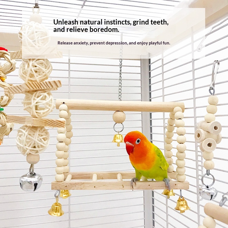 Parrot Toy Set Natural Wood Color detail photo 6