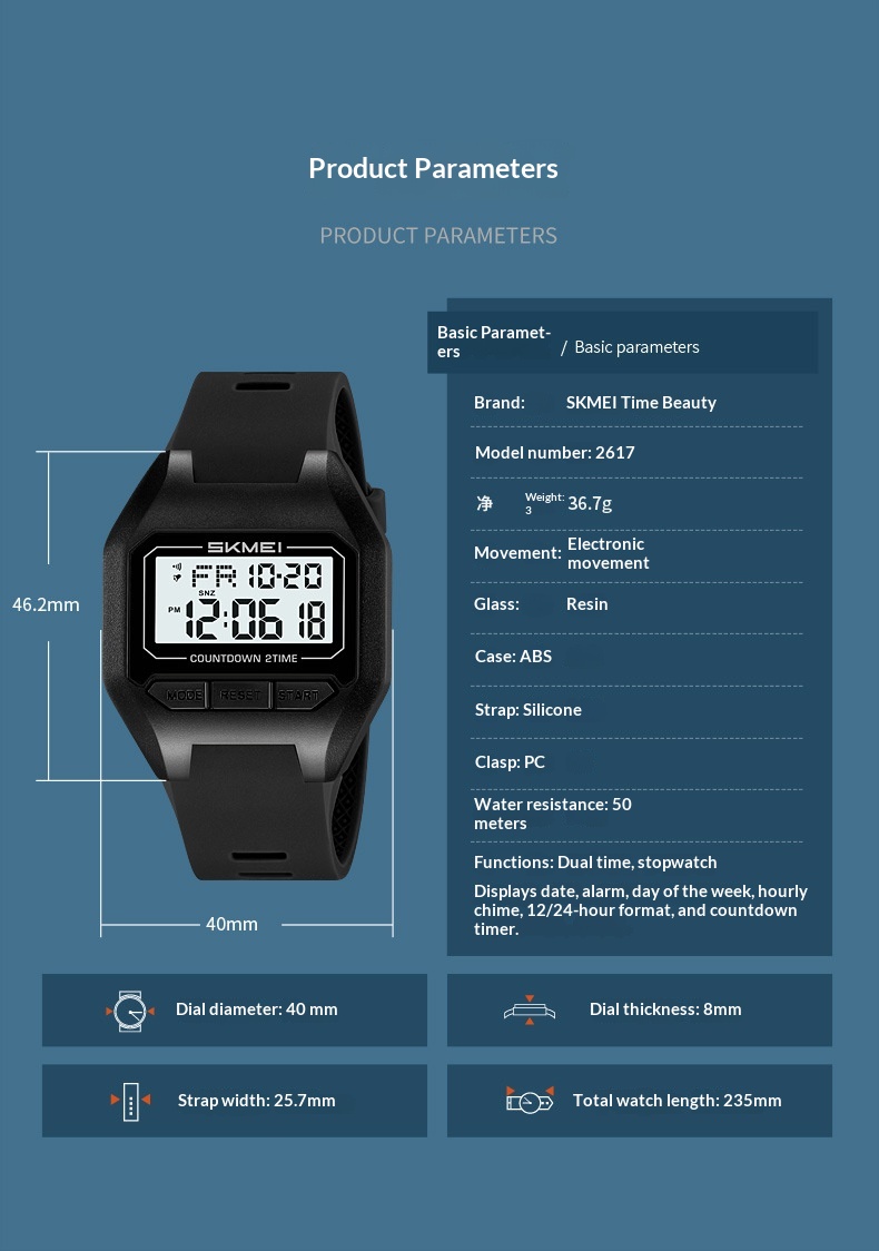 Skmei 2617 Digital watch for students teenagers