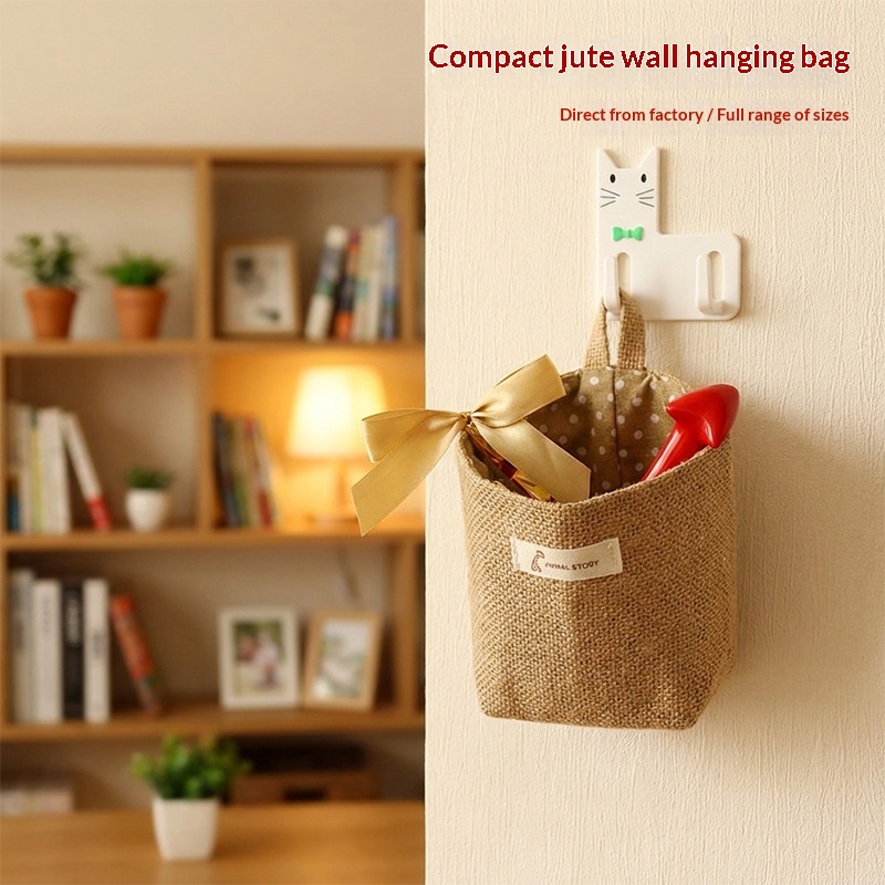 Creative Jute Storage Hanging Bag, Fabric Craft