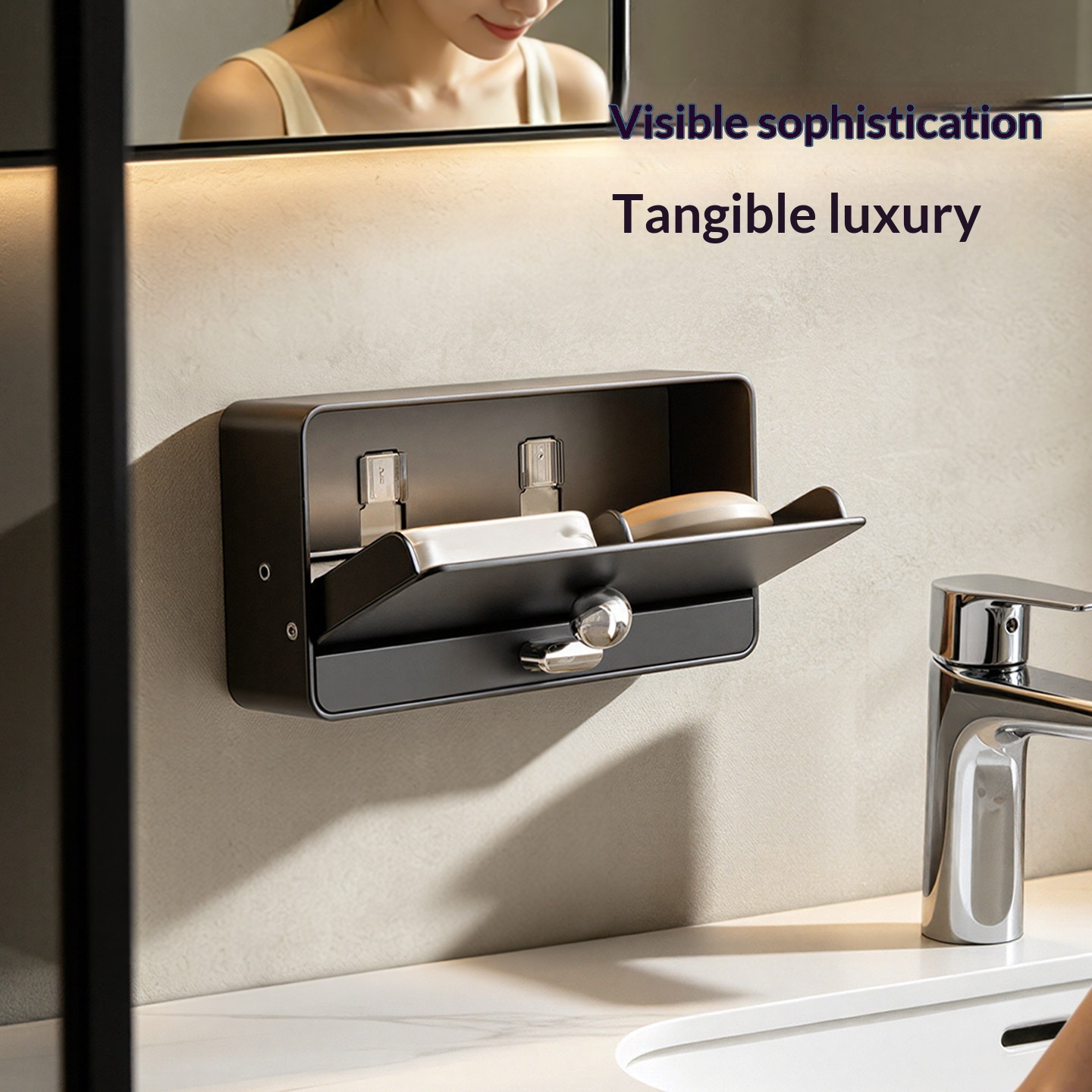 No-Drill Bathroom Soap Dish With Drainage And Storage Rack