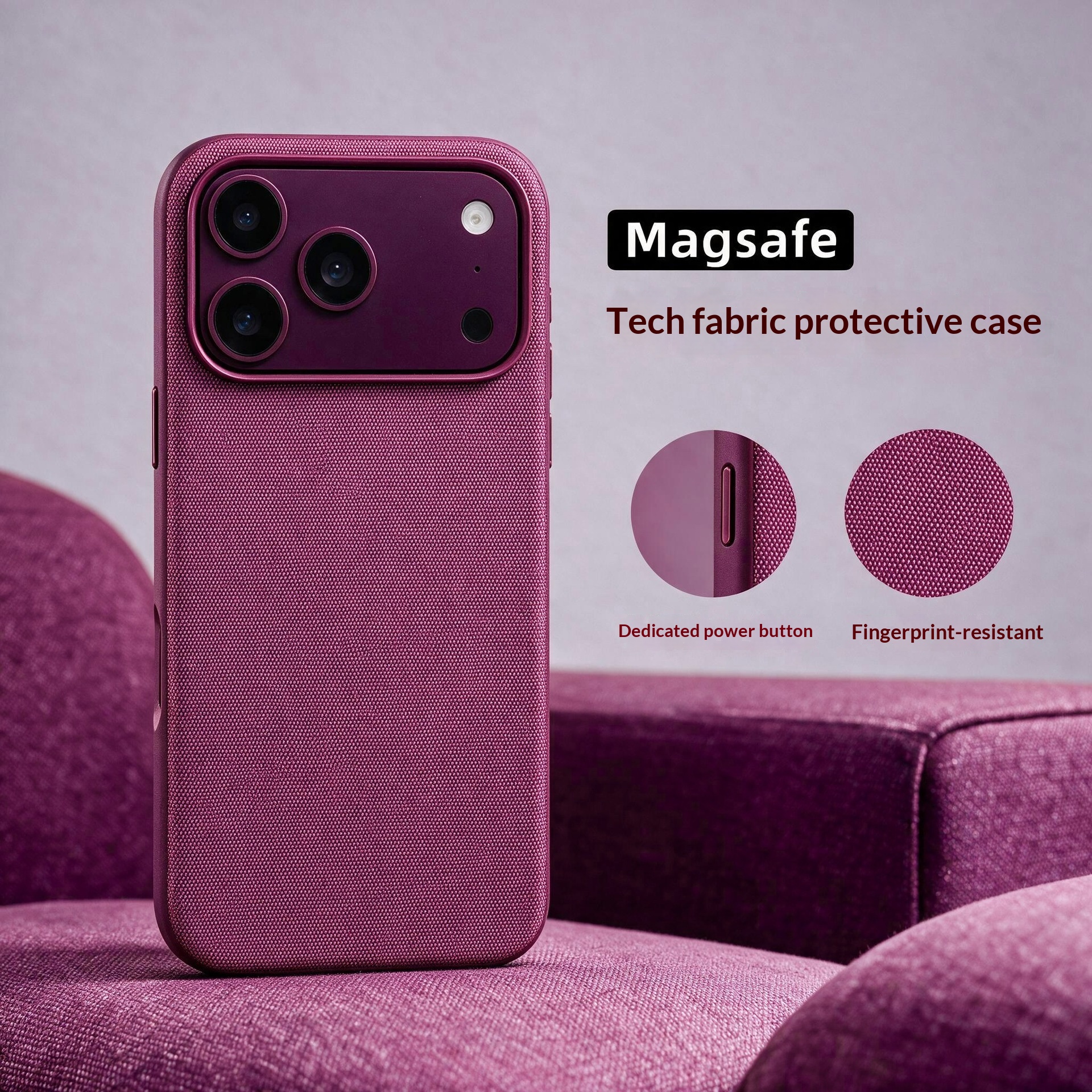 Solid-color Personalized Tech Fabric Magnetic Case