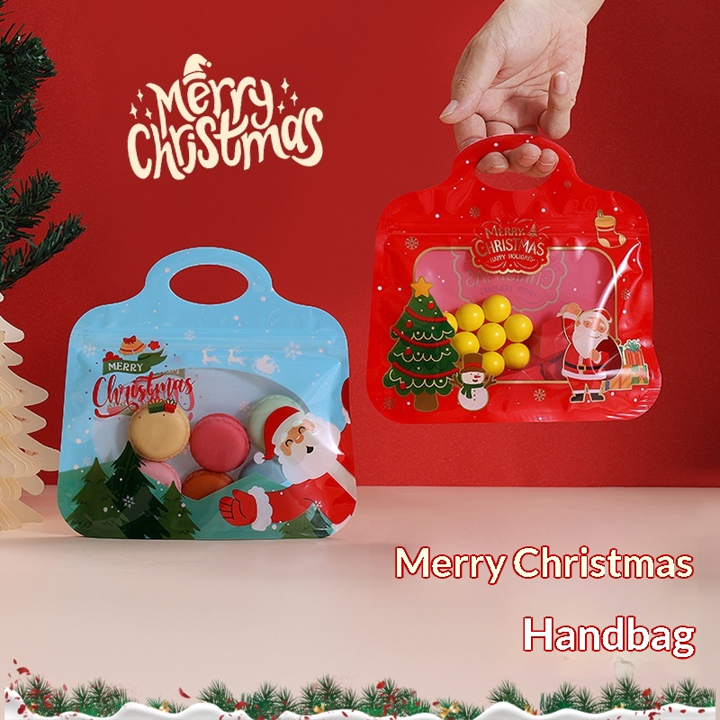 Cartoon Christmas Self-sealing Transparent Cute Santa Claus Snack Bag
