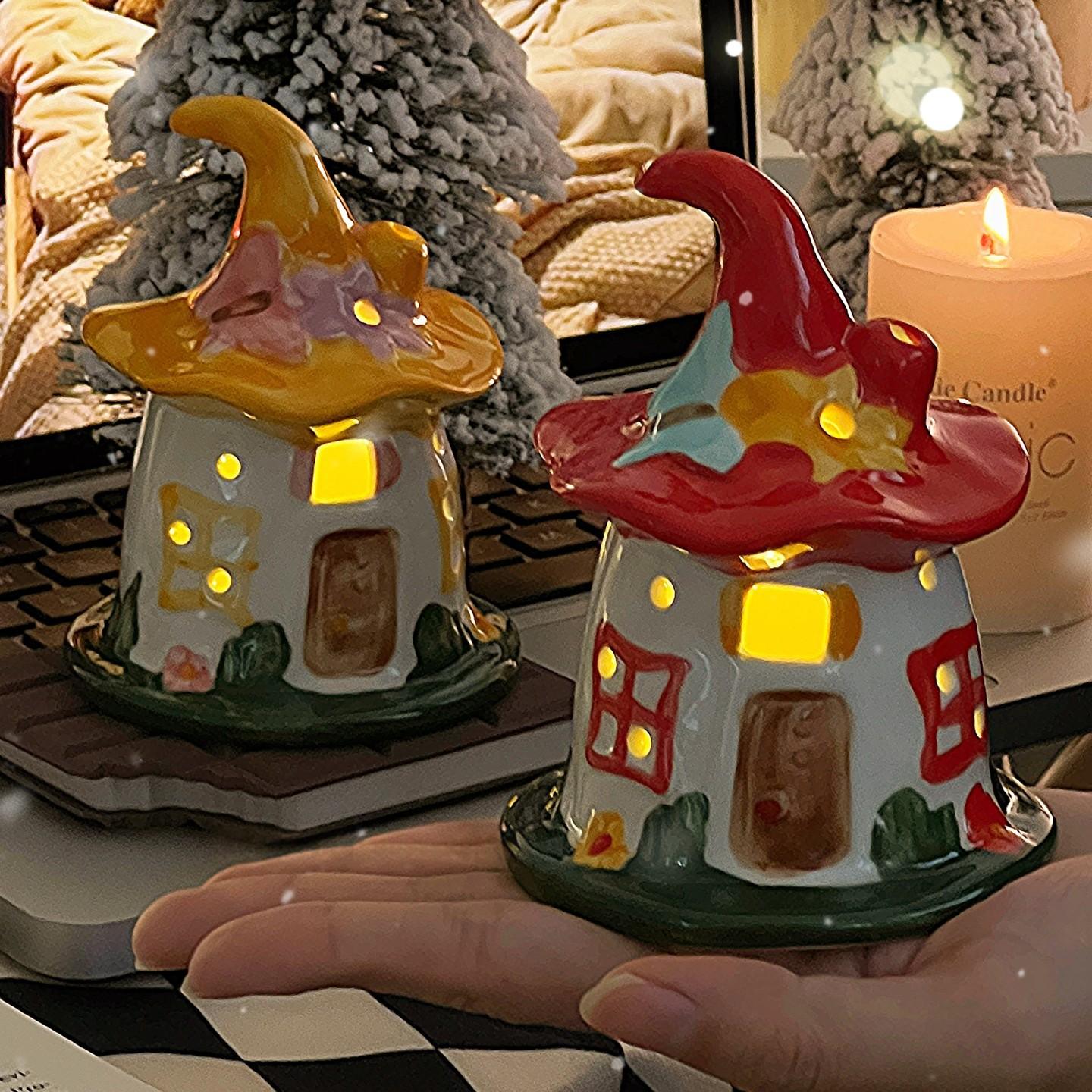 Magic House Night Light Birthday Gift For Women Ceramic Ornament