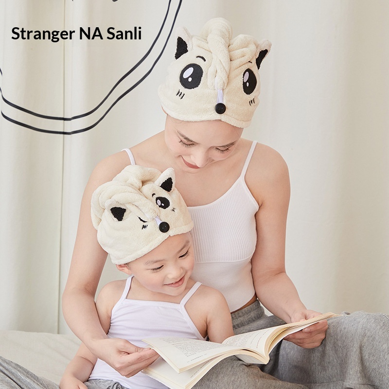 Soft Coral Fleece Cartoon Hair-drying Cap
