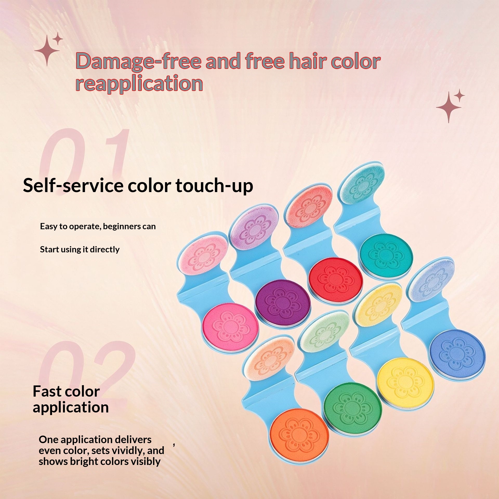 Disposable Hair Dye Powder Compact Minimalist Style