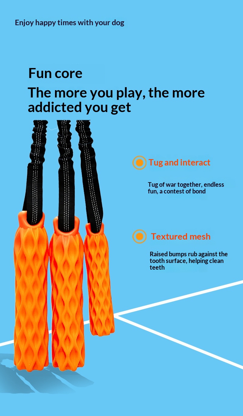 Rubber TPR Outdoor Chew Toy For Large And Small Dogs Interactive Tug-and-squeak Chew Stick detail photo 6