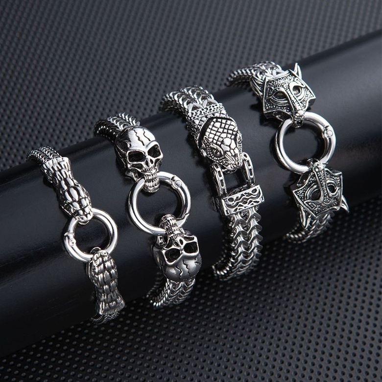 Men's Retro Punk-Style Stainless Steel Bracelet
