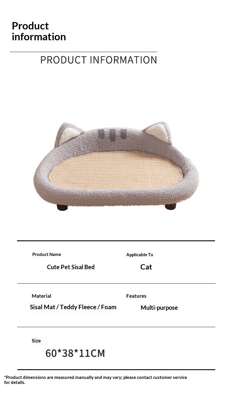 Hemp Rope Cat Scratcher And Cat Bed In One Durable And Scratch-resistant detail photo 11