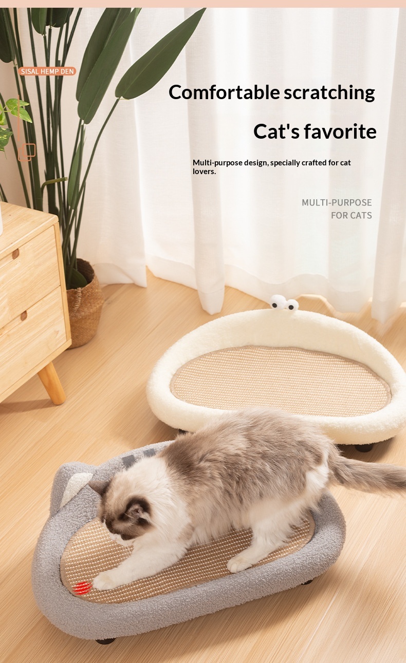 Hemp Rope Cat Scratcher And Cat Bed In One Durable And Scratch-resistant detail photo 2