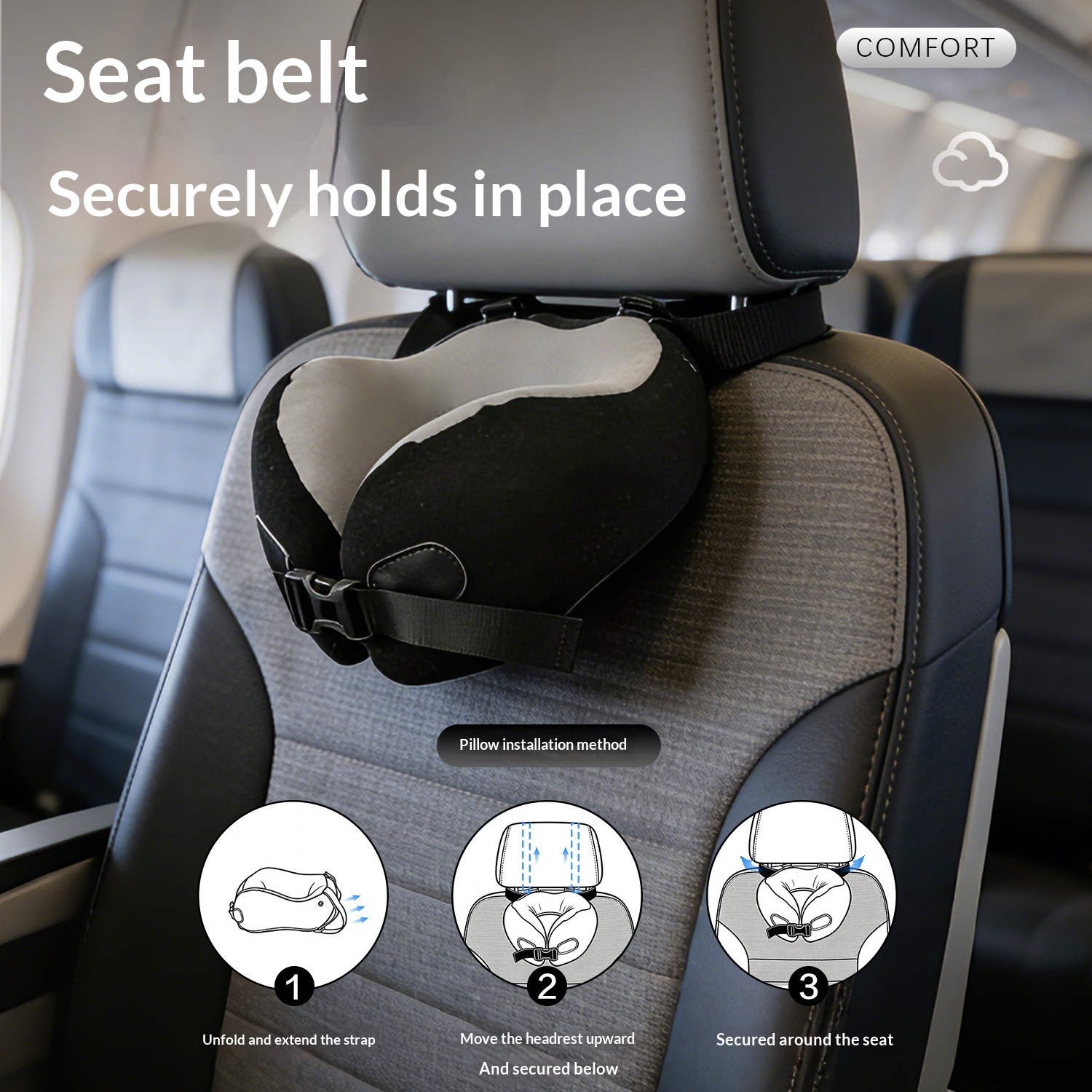 Travel Set With Eye Mask Earplugs And Neck Pillow 1 Set 27x25x12cm