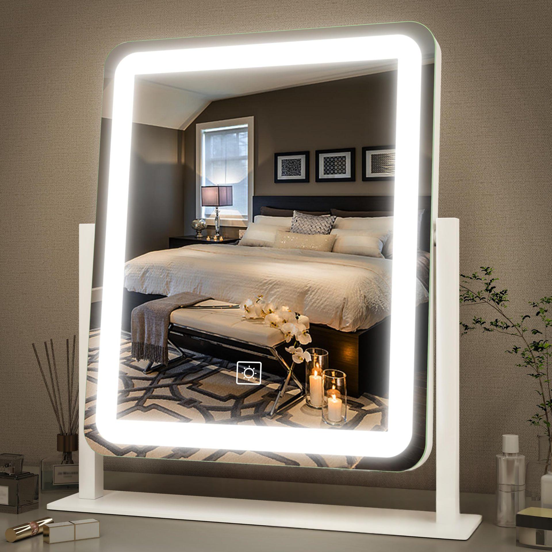Metal Touch-screen Dimmable Makeup Mirror