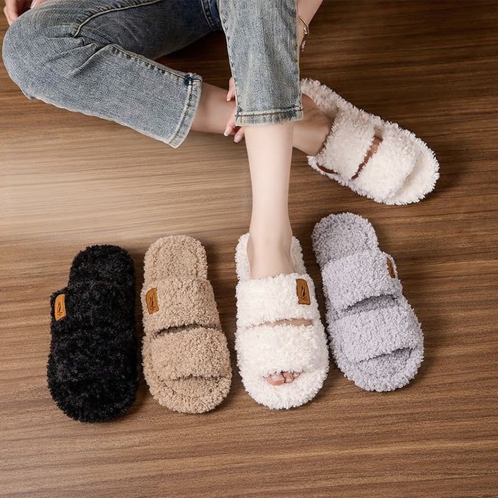 Women's AutumnWinter IndoorOutdoor Fleece-Lined Warm Non-Slip Slippers