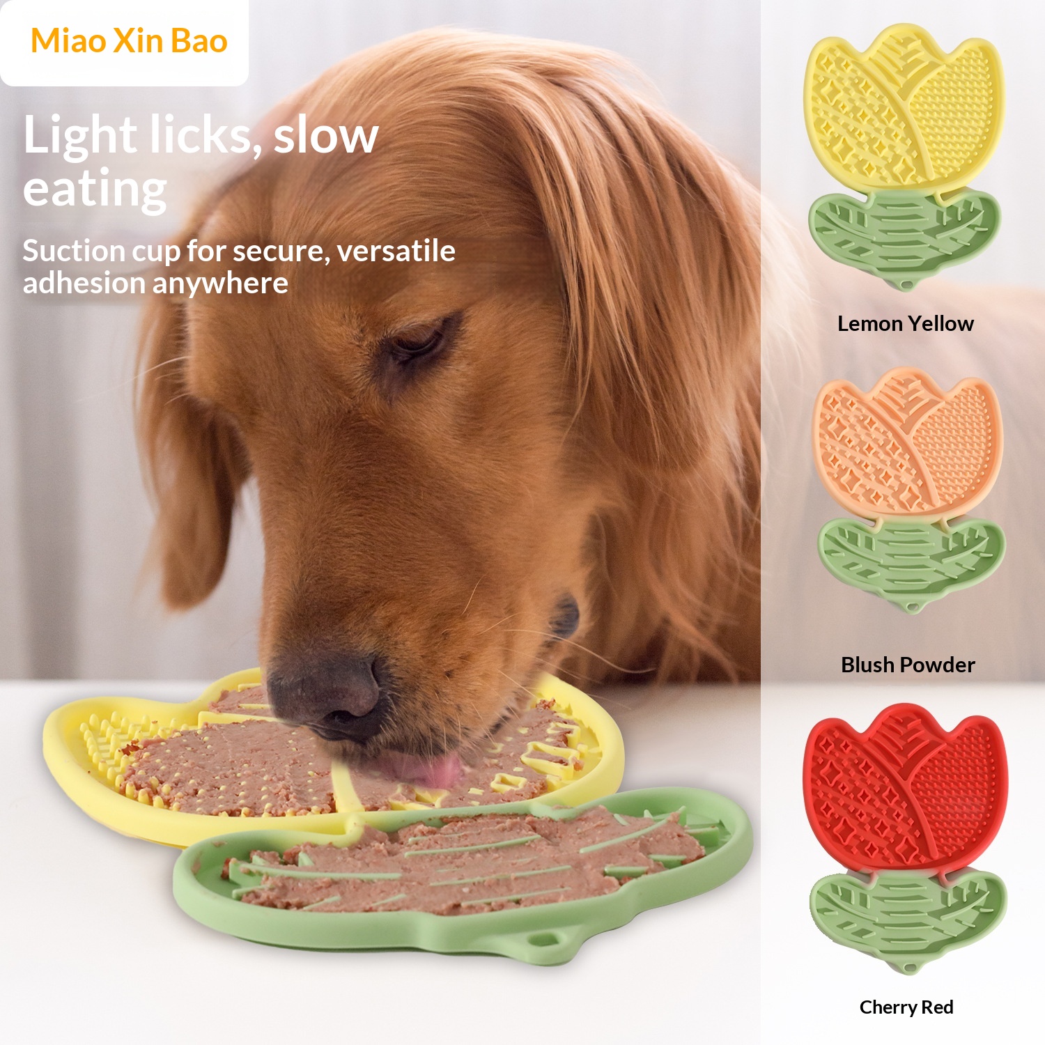 Pet Suction Cup Silicone Slow Feeding Bowl Licking Mat Yellow