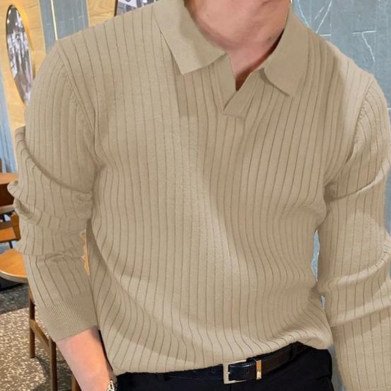 Men's Solid-Color Casual Knit
