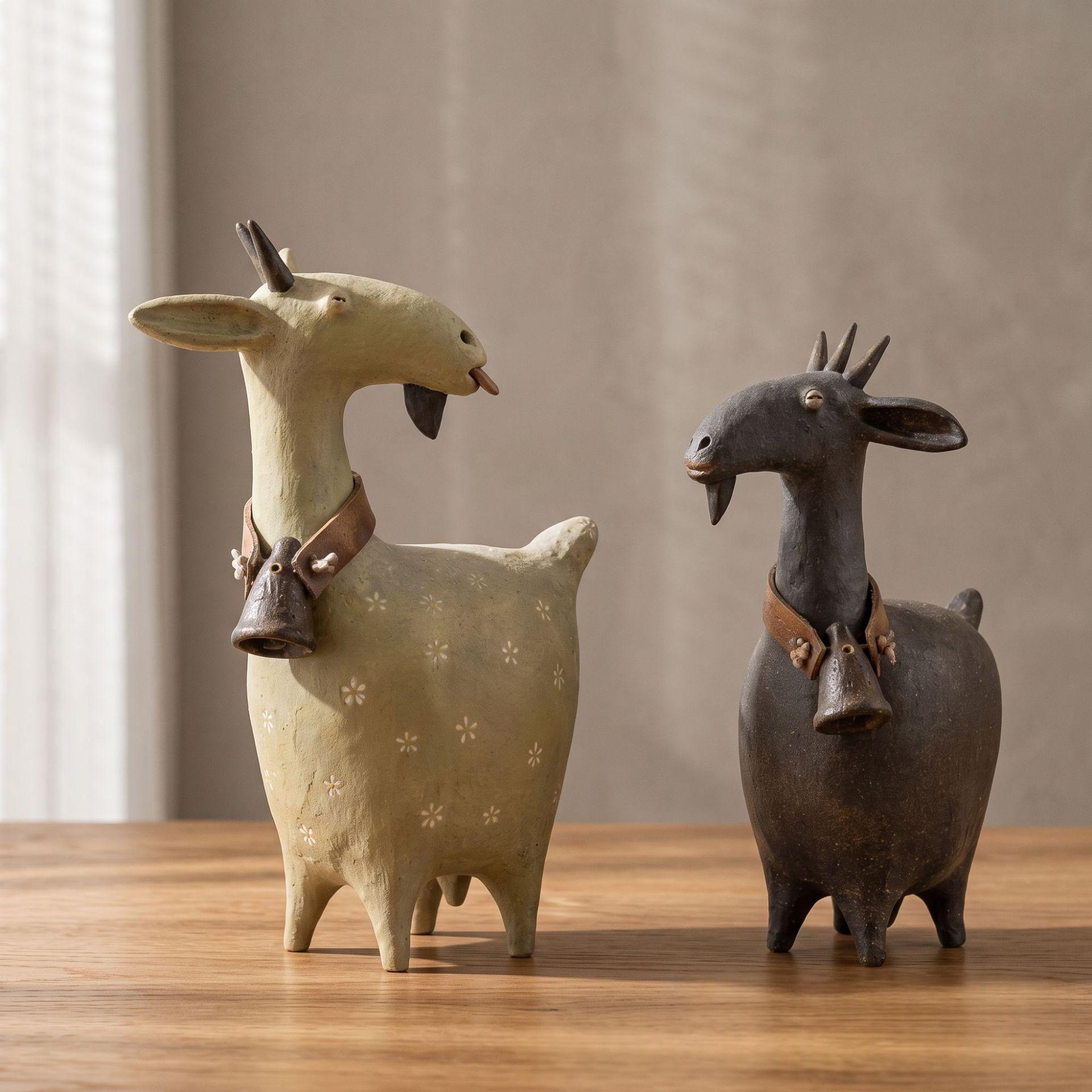 Creative Resin Goat Statue Card Ornament