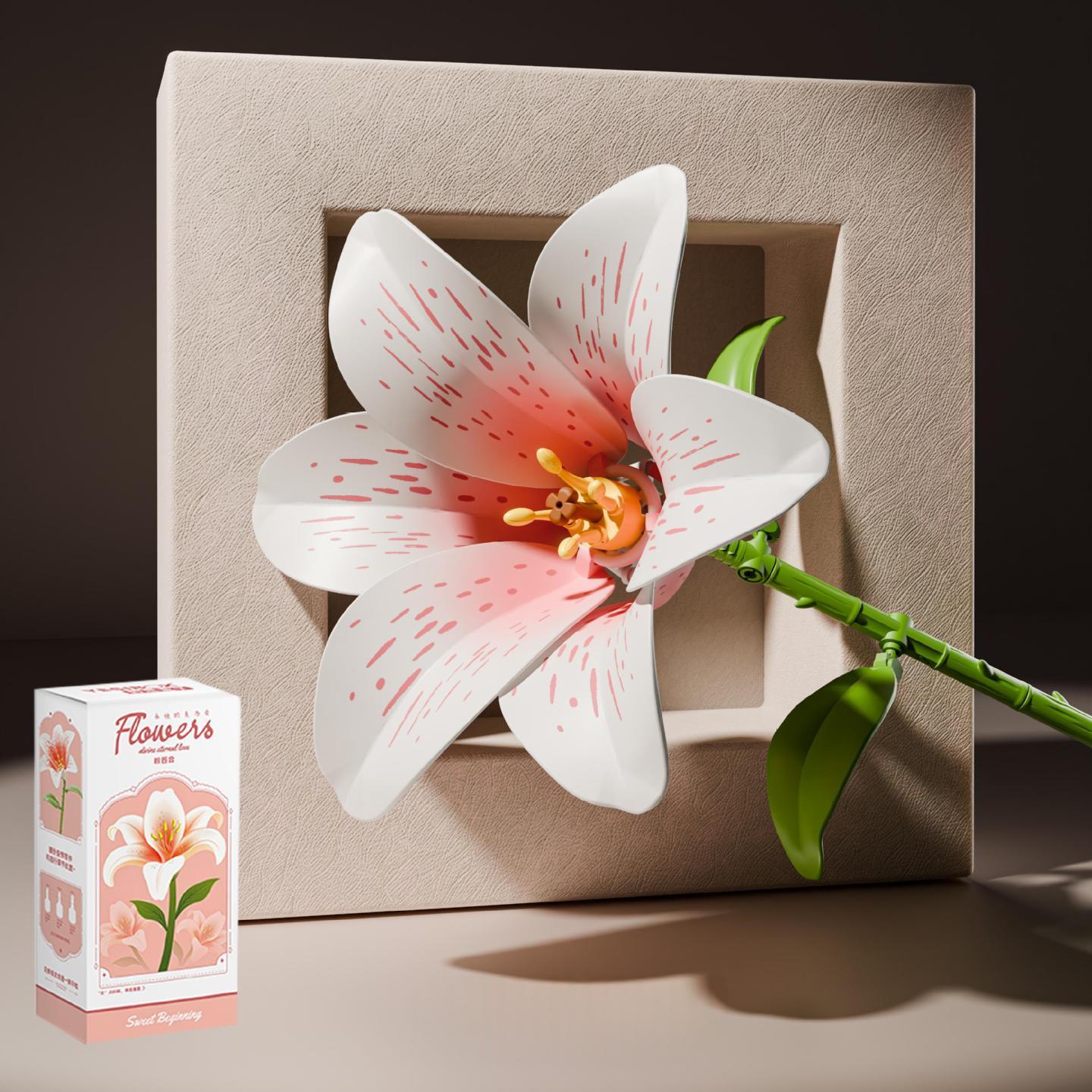 DIY Assembled Building Block Rose Ornament