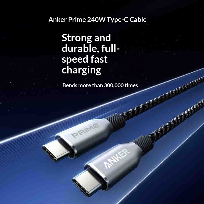Cable datos type-c dual carga rápida PD 240W computadoras