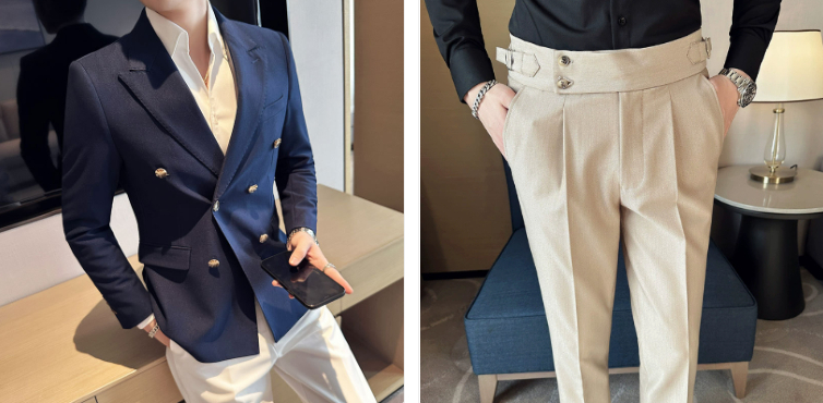Double-Breasted Peaked Lapel Blazer, picture 3 of 7