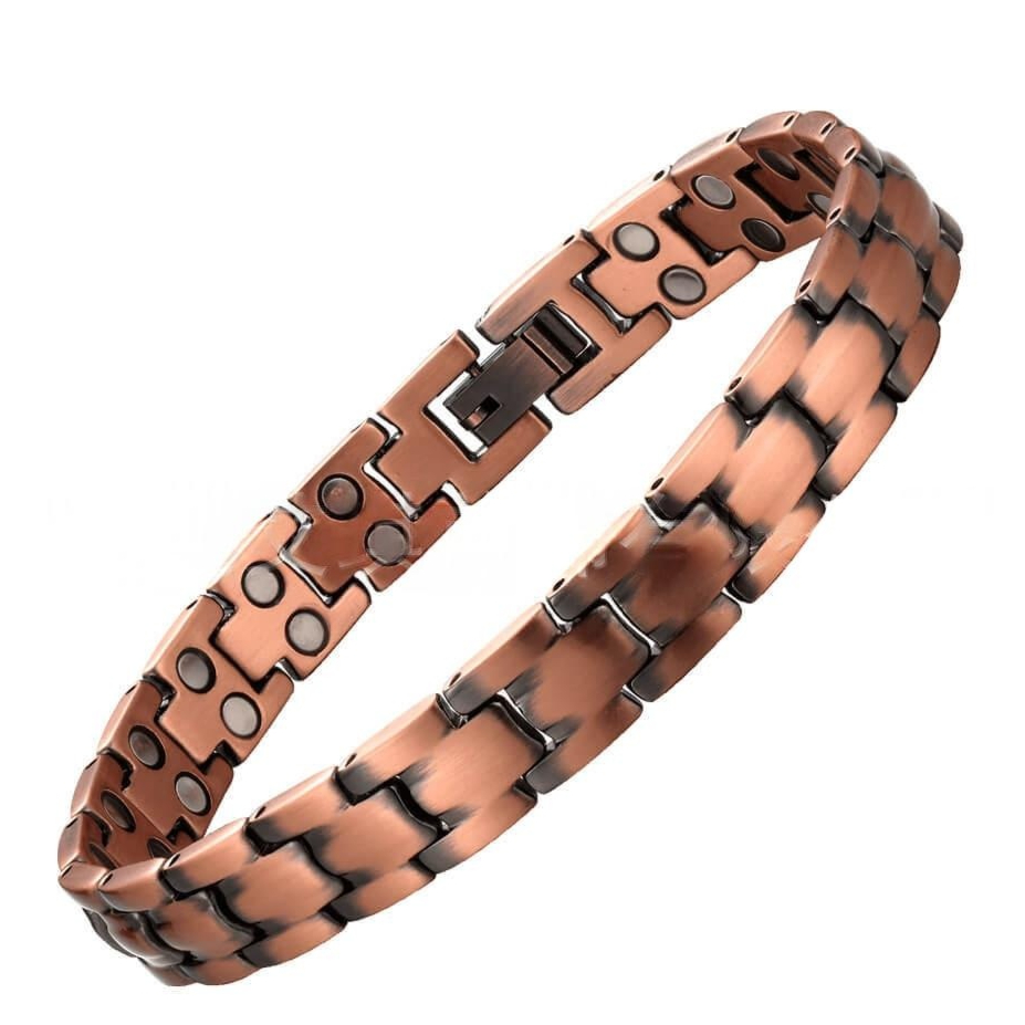 Vintage Solid Red Copper Magnetic Bracelet For Women