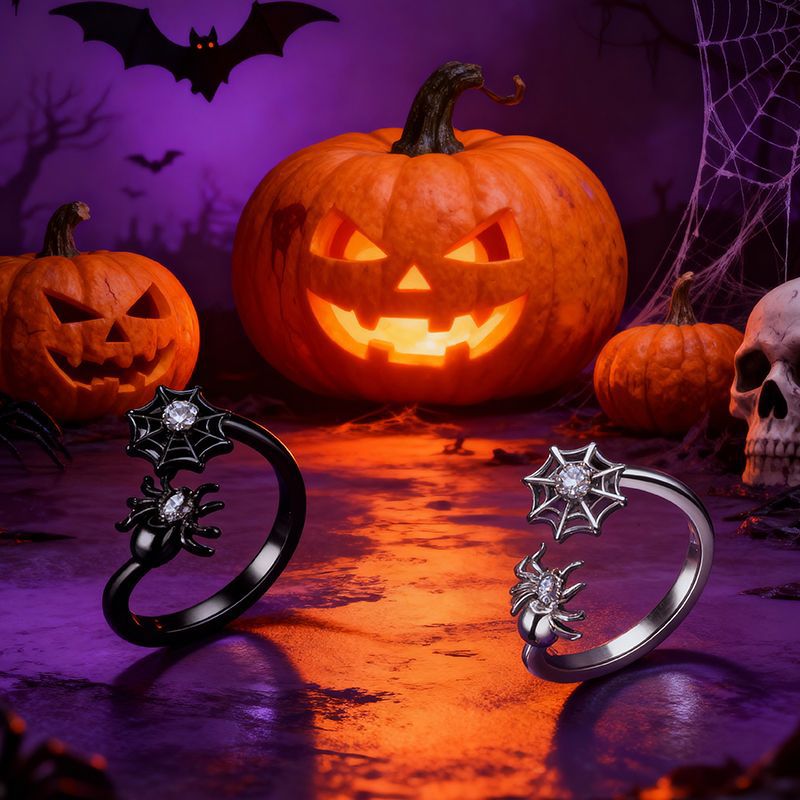 Customized Birthday Stone Spider Opening Ring