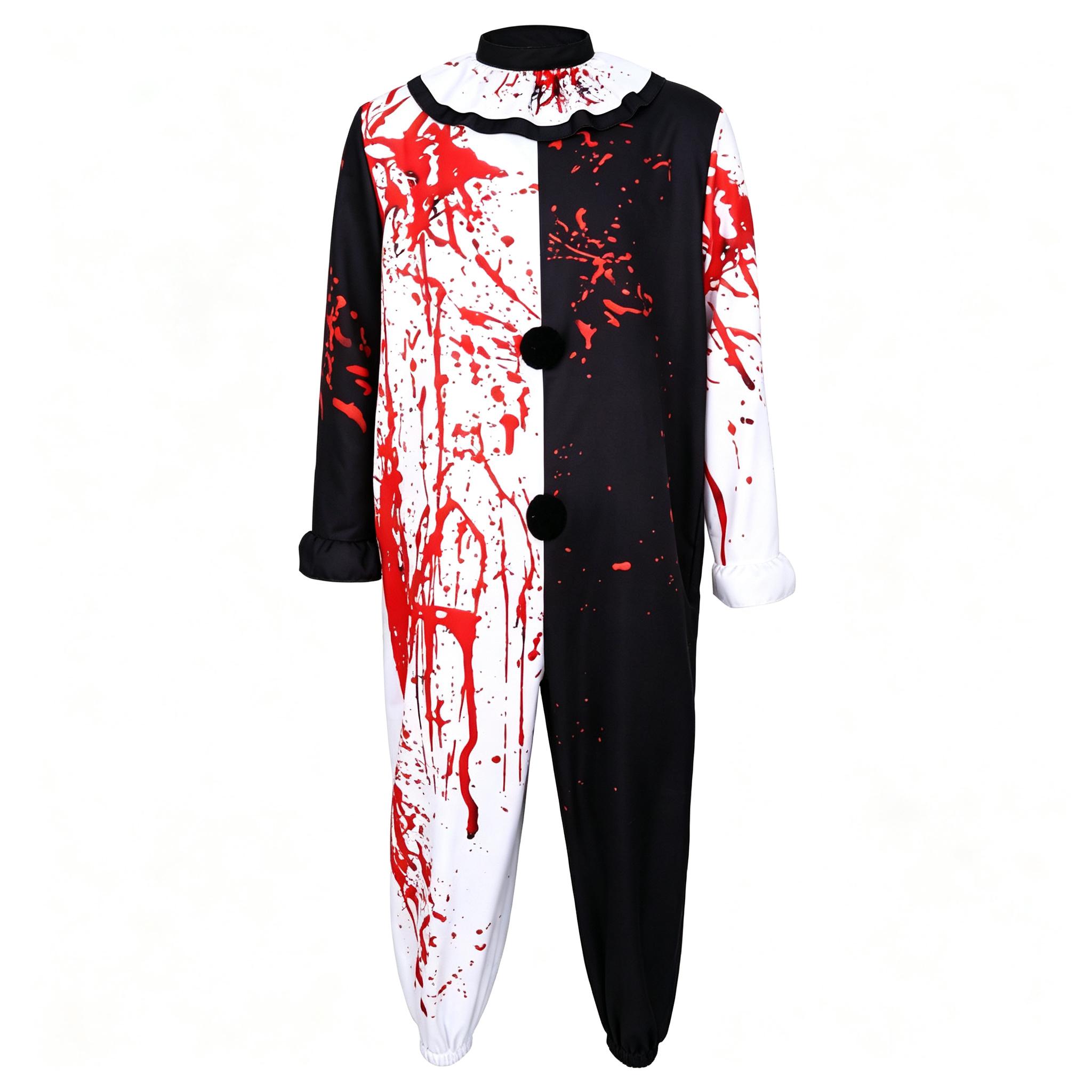 Halloween Clown Stage Costume With Bloodstains