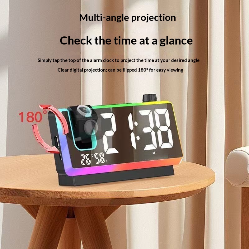 Iridescent Ambient Light Projection Alarm Clock