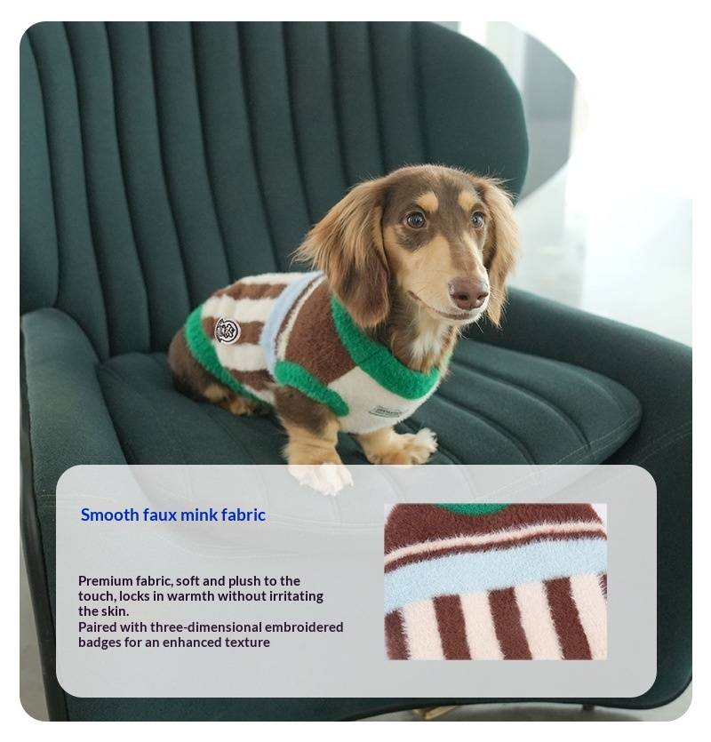 New Striped Knitted Dog Vest detail photo 7