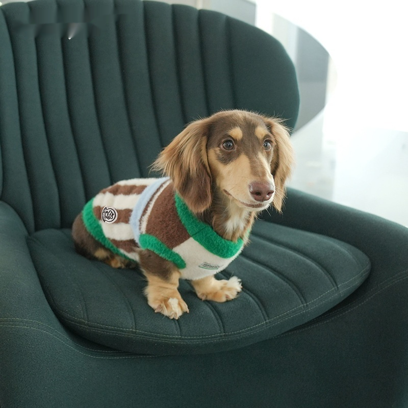 New Striped Knitted Dog Vest
