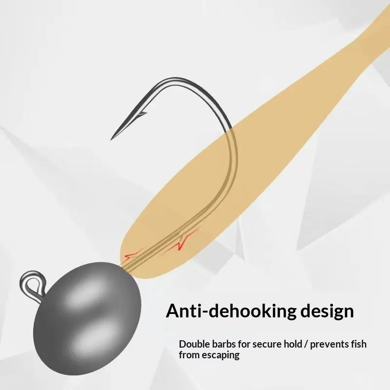 Double-back Stinger Soft Bait Worm Small Hook-style Jig Head