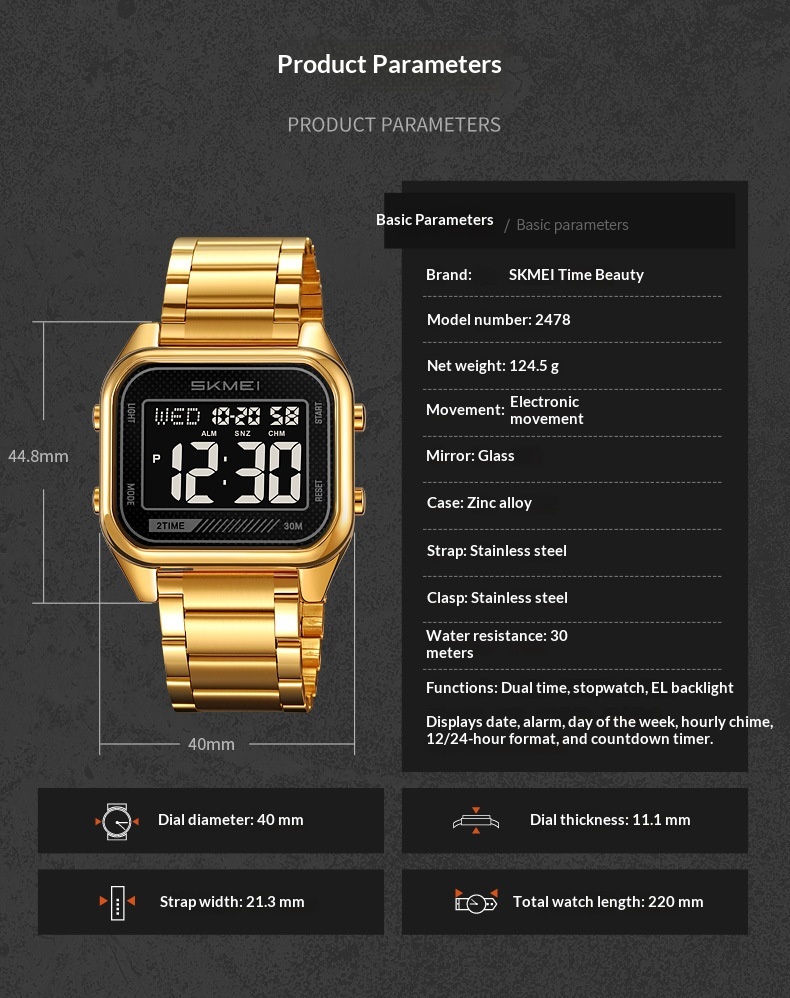 Skmei 2478 Digital Waterproof Sports Digital Watch for Men