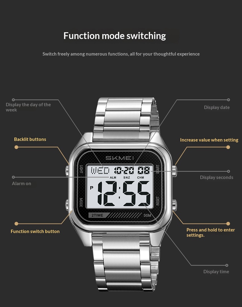 Skmei 2478 Digital Waterproof Sports Digital Watch for Men