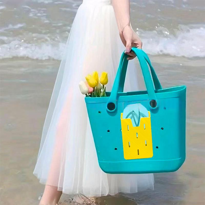 Cross-border DIY Mobile Phone Storage Beach Bag Silicone Parts Mobile Phone Bracket Hole Bag In Stock Wholesale Retail Gray
