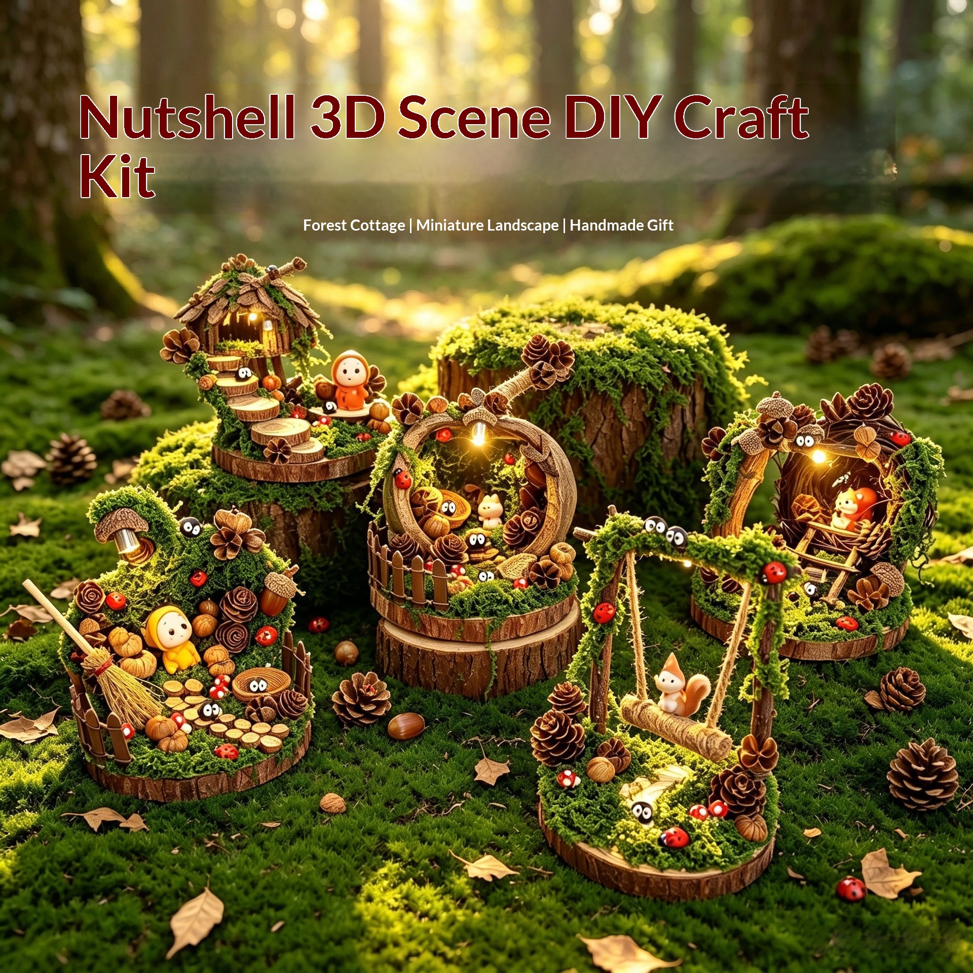 Fruit Shell Micro-Landscape DIY Craft KitNatural Plants And Forest
