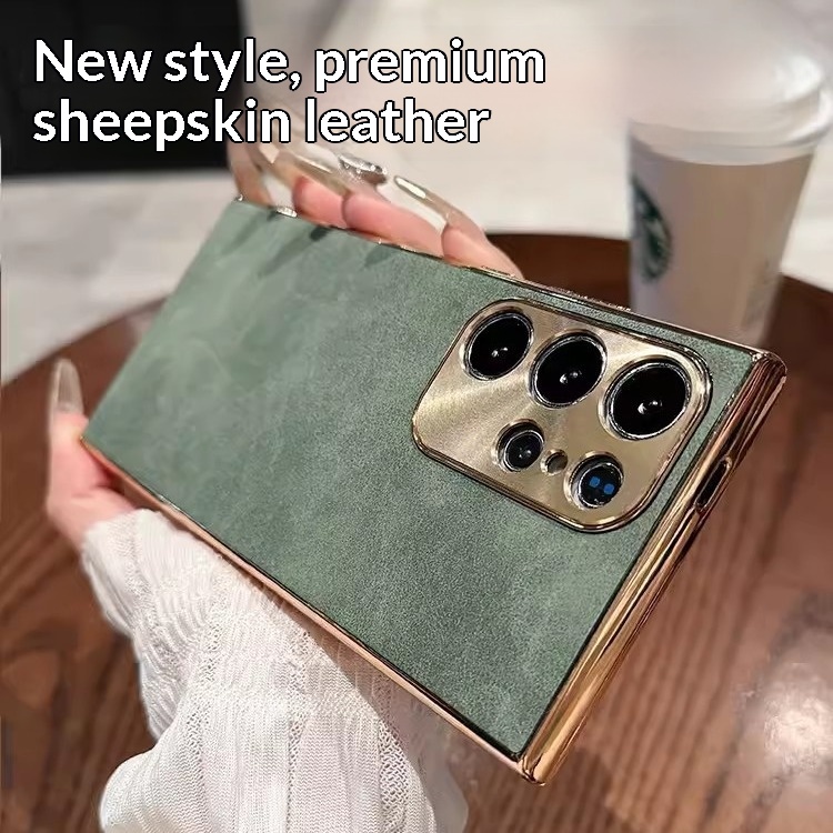 Funda de teléfono de piel de oveja electrochapada todo incluido