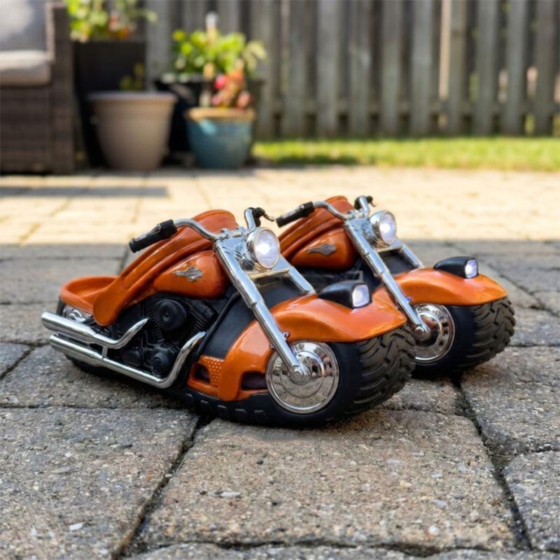 Resin-crafted Motorcycle-style Beach Shoes