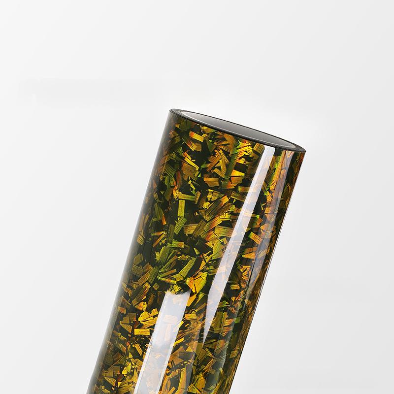 Car Color-changing Film PET Forged Floral Carbon Laser Carbon Fiber Gold And Silver Stickers