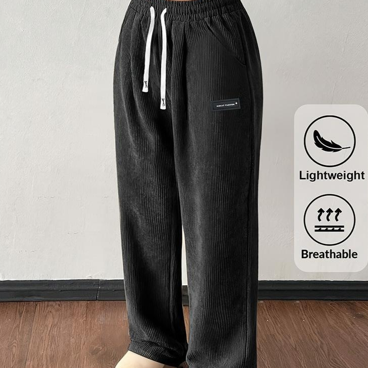 Retro Streetwear Casual Pants For Women, Loose-fit Trendy Workwear Style