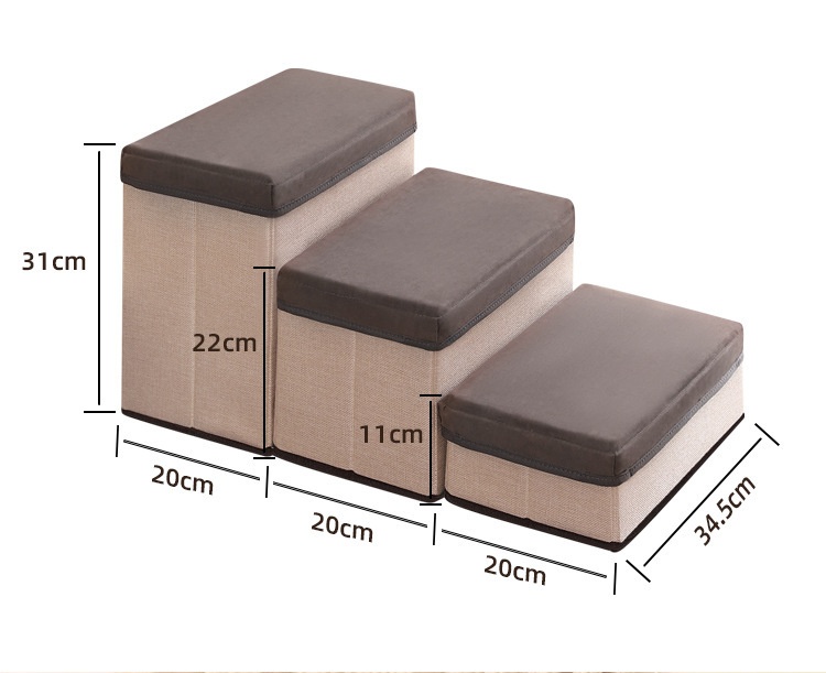 Pet Stairs, Three Steps, Foldable, Thickened, Non-slip For Dogs detail photo 11