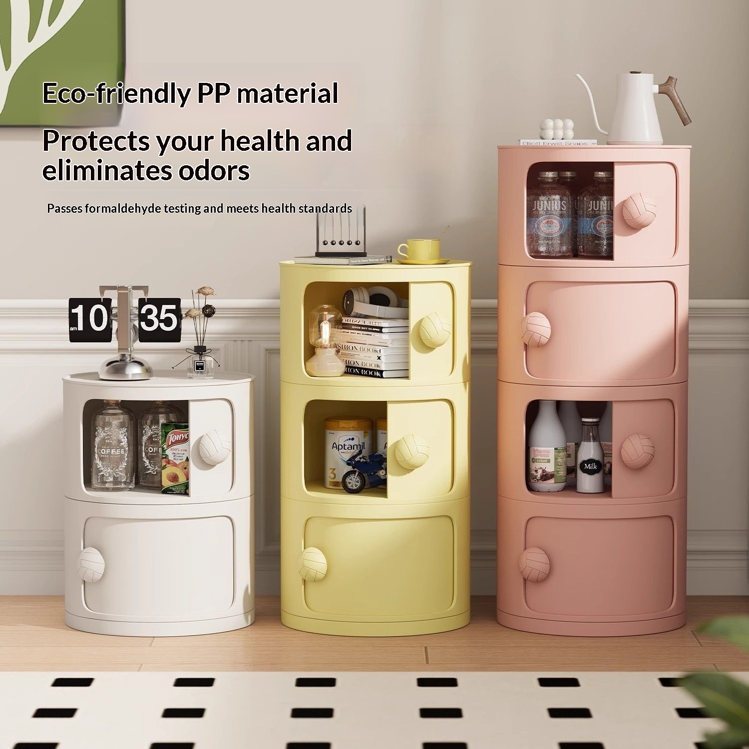 Oil Drum-style Storage Rack Small-apartment Floor-standing Storage Cabinet