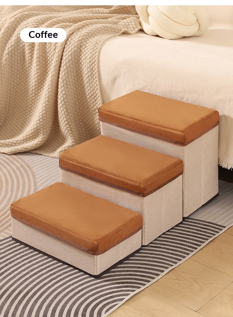 Pet Stairs, Three Steps, Foldable, Thickened, Non-slip For Dogs detail photo 2